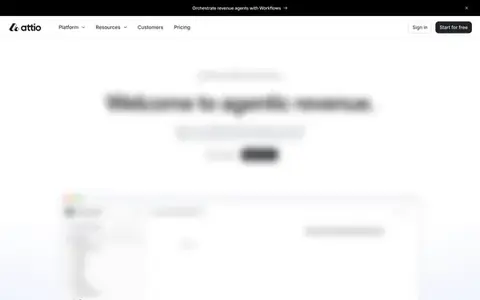 Homepage of attio.com, captured whole