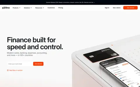 Homepage of brex.com, captured whole