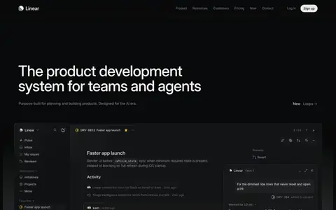 Homepage of linear.app, captured whole