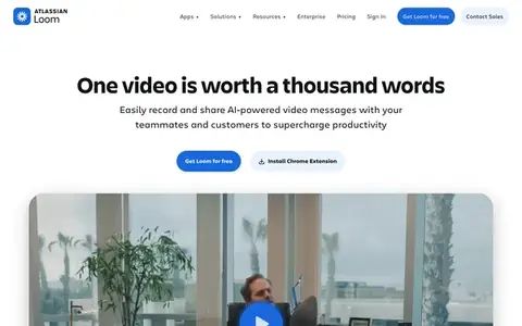 Homepage of loom.com, captured whole