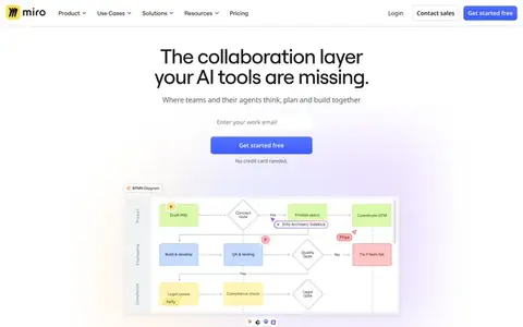 Homepage of miro.com, captured whole