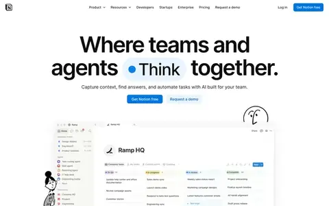 Homepage of notion.so, captured whole