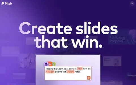 Homepage of pitch.com, captured whole