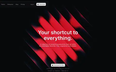 Homepage of raycast.com, captured whole