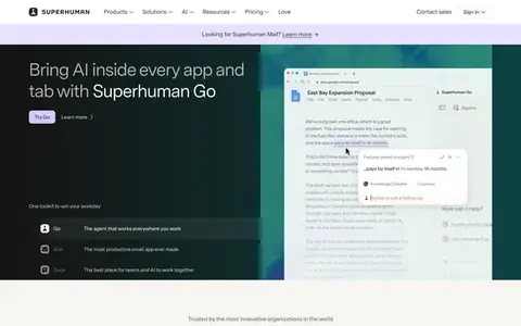 Homepage of superhuman.com, captured whole