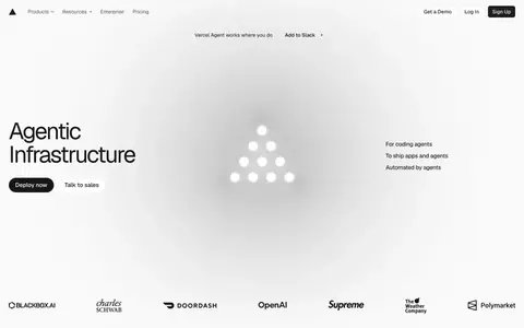 Homepage of vercel.com, captured whole